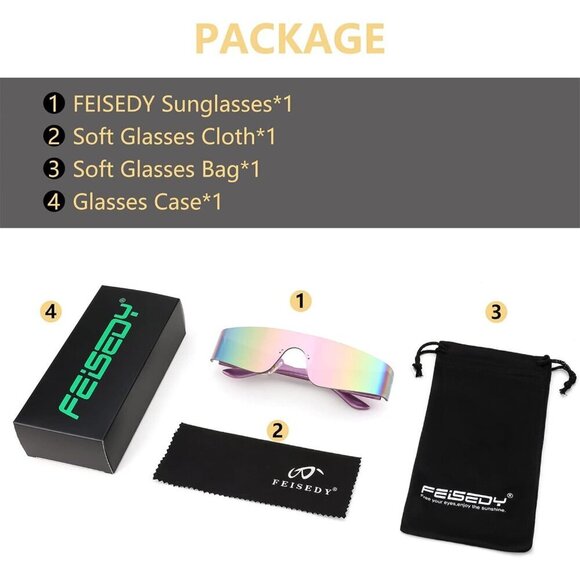 Futuristic Rimless Sunglasses Pink Mirrored UV400 Miorred Shades Women Men